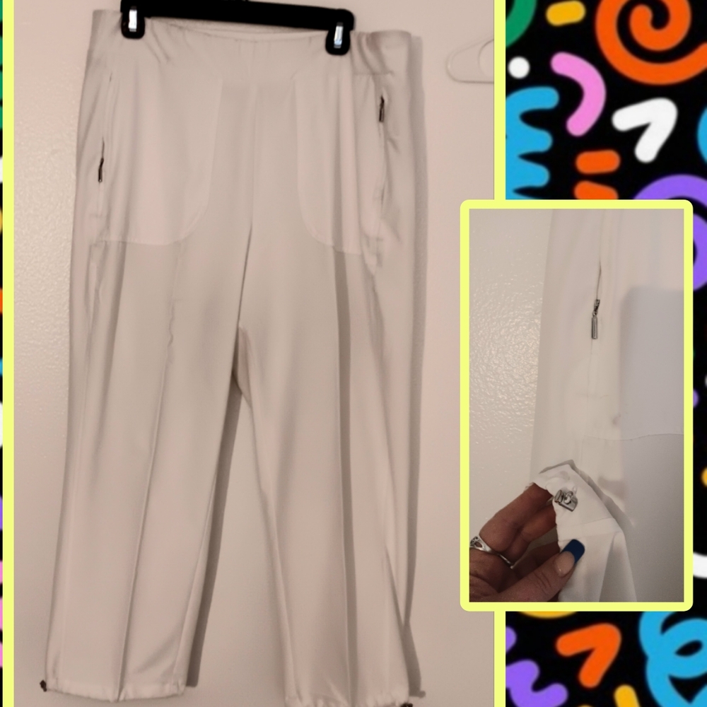 White Zip Pocket Pants